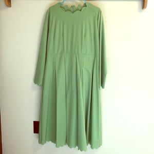 ~DAINTY JEWELLS~ Scalloped hem green dress
